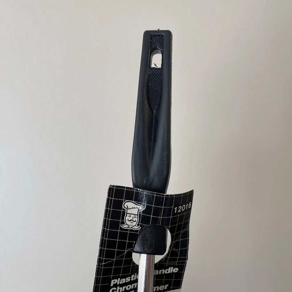 Vintage Atlas Metal Floral Slotted Spatula‎ Turner Black Handle Tiawan